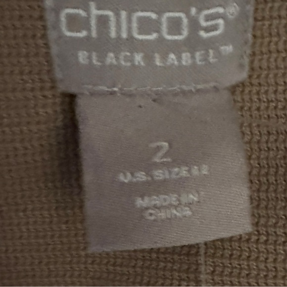 Chicos Black Label sleeveless long vest NWT beige sz 2 (US 12) career wear chic - Picture 10 of 14